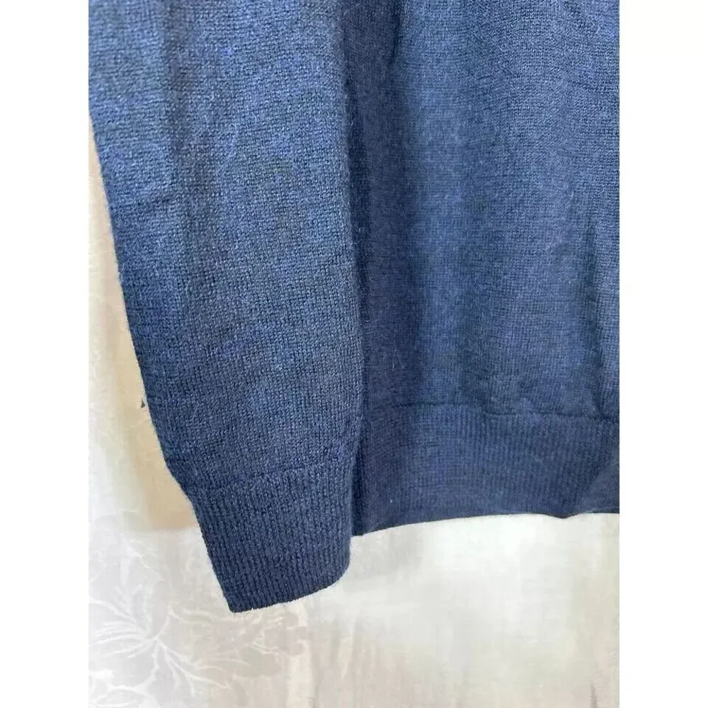 Calvin Klein Men’s XL Merino‎ Wool Blend Blue/navy/gray 1/4 Zipped
